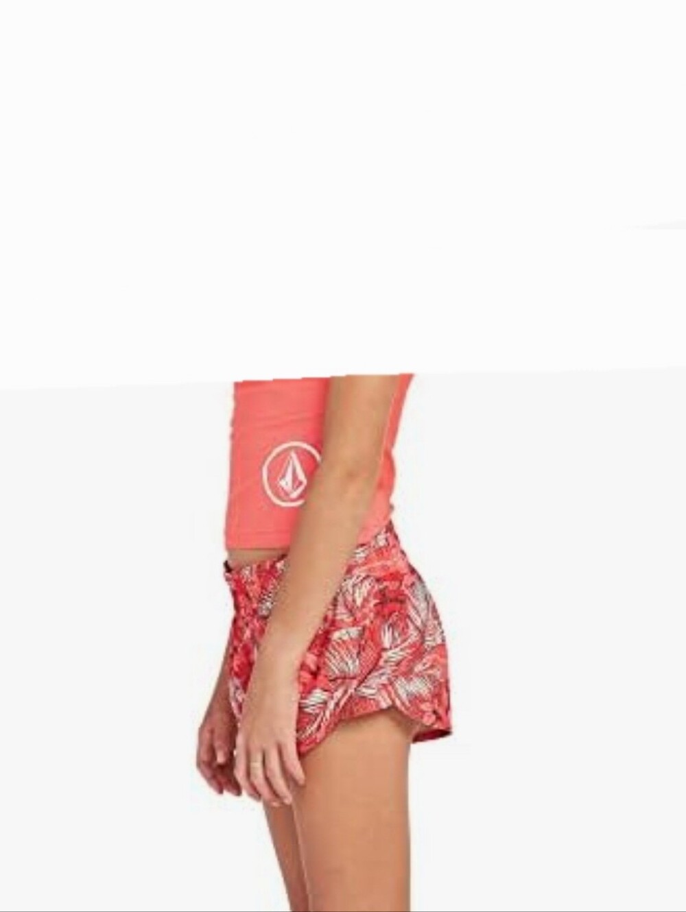 Volcom Girls See U Soon Boardie orange multi Boardshort Swim Trunk shorts size M